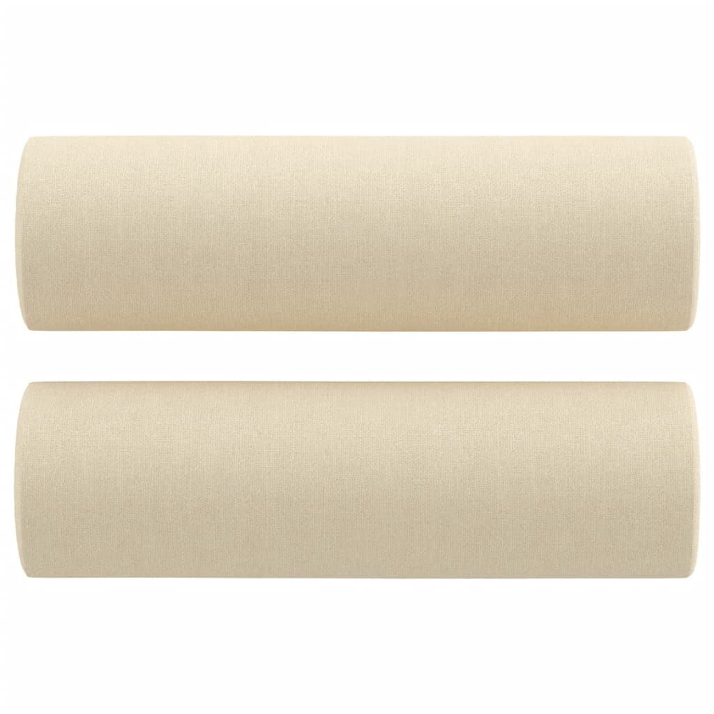 Sofá 2 lugares + almofadas decorativas 120 cm tecido cor creme