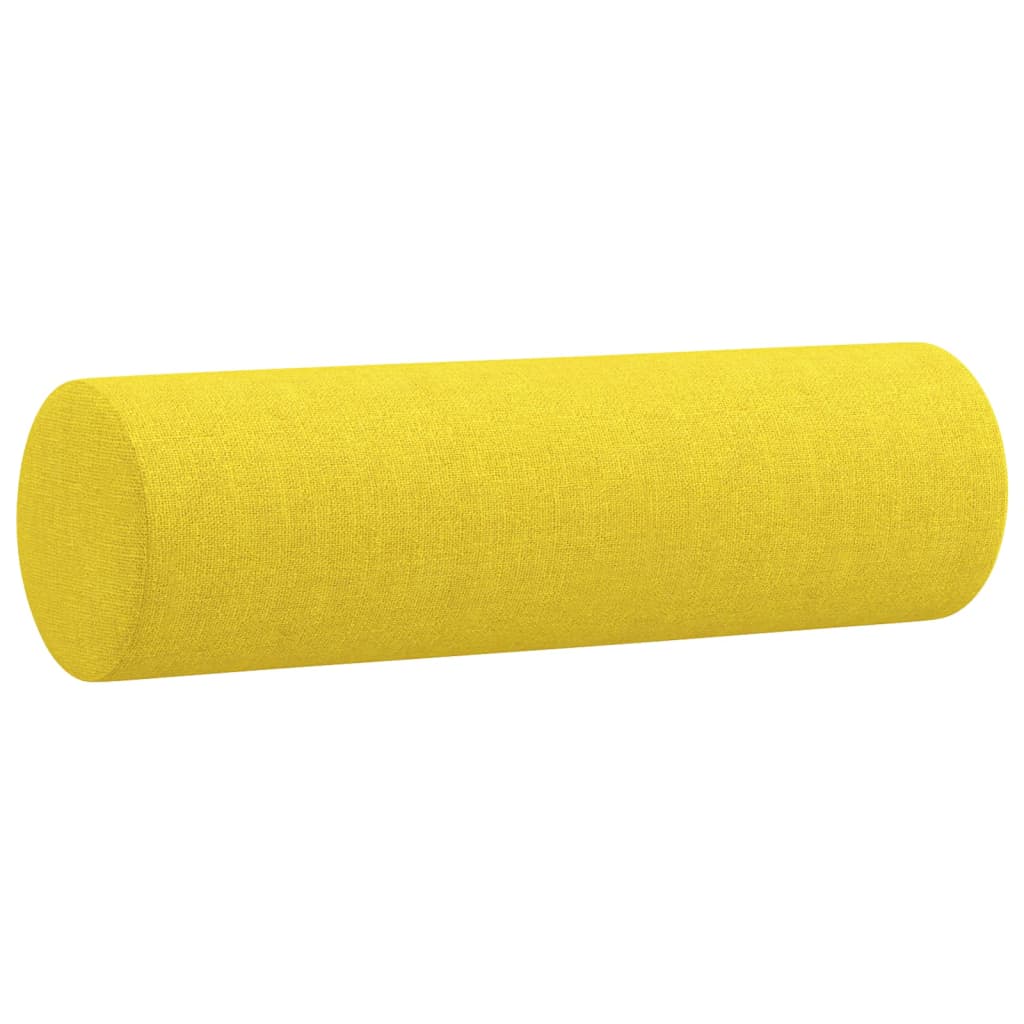 Sofá 2 lug. + almofadas decorativas 120 cm tecido amarelo-claro