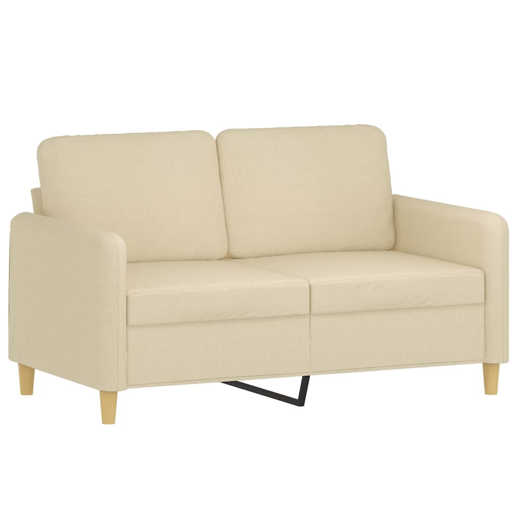 Sofá 2 lugares + almofadas decorativas 120 cm tecido cor creme