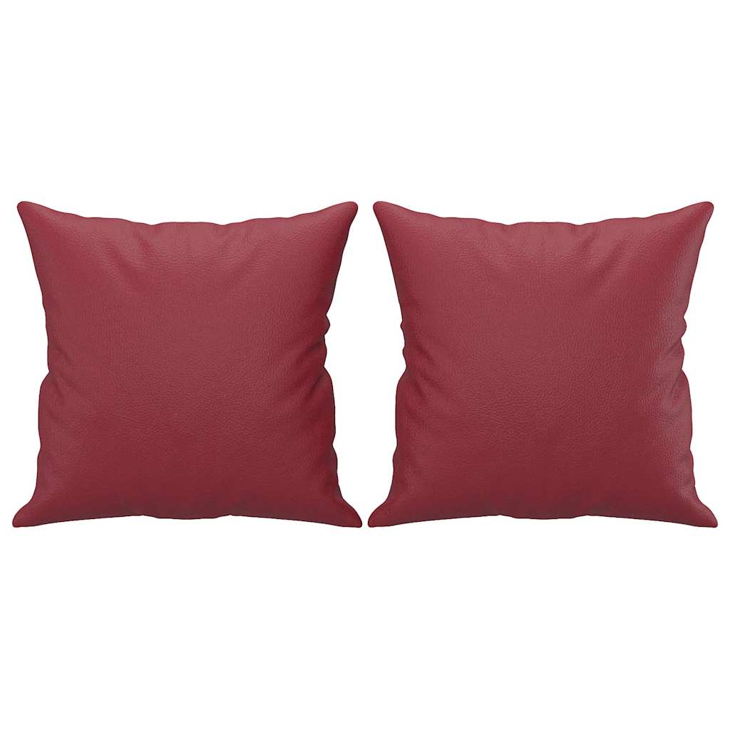 Sofá 2 lugares +almofadas 140cm couro artificial vermelho tinto