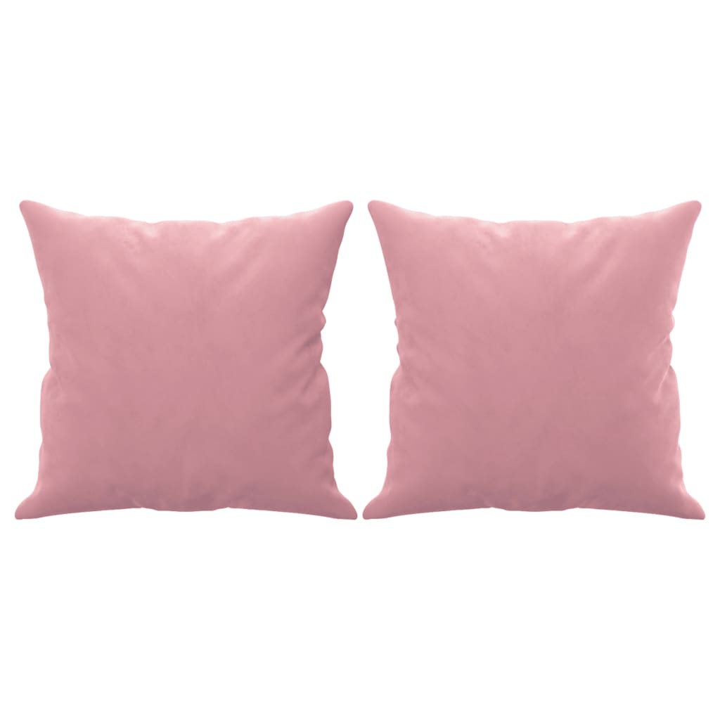 Sofá 2 lug. c/ almofadas decorativas 120 cm veludo rosa