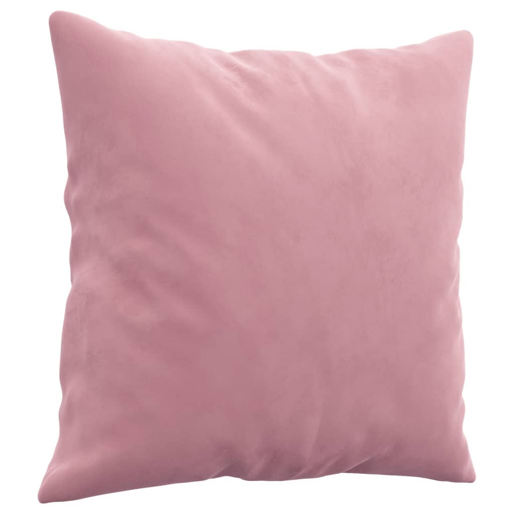 Sofá 2 lugares c/ almofadas decorativas 140 cm veludo rosa