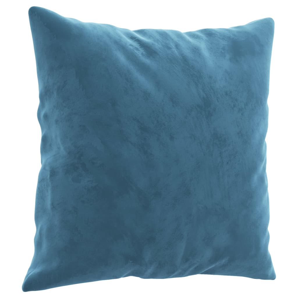 Sofá 2 lugares c/ almofadas decorativas 140 cm veludo azul