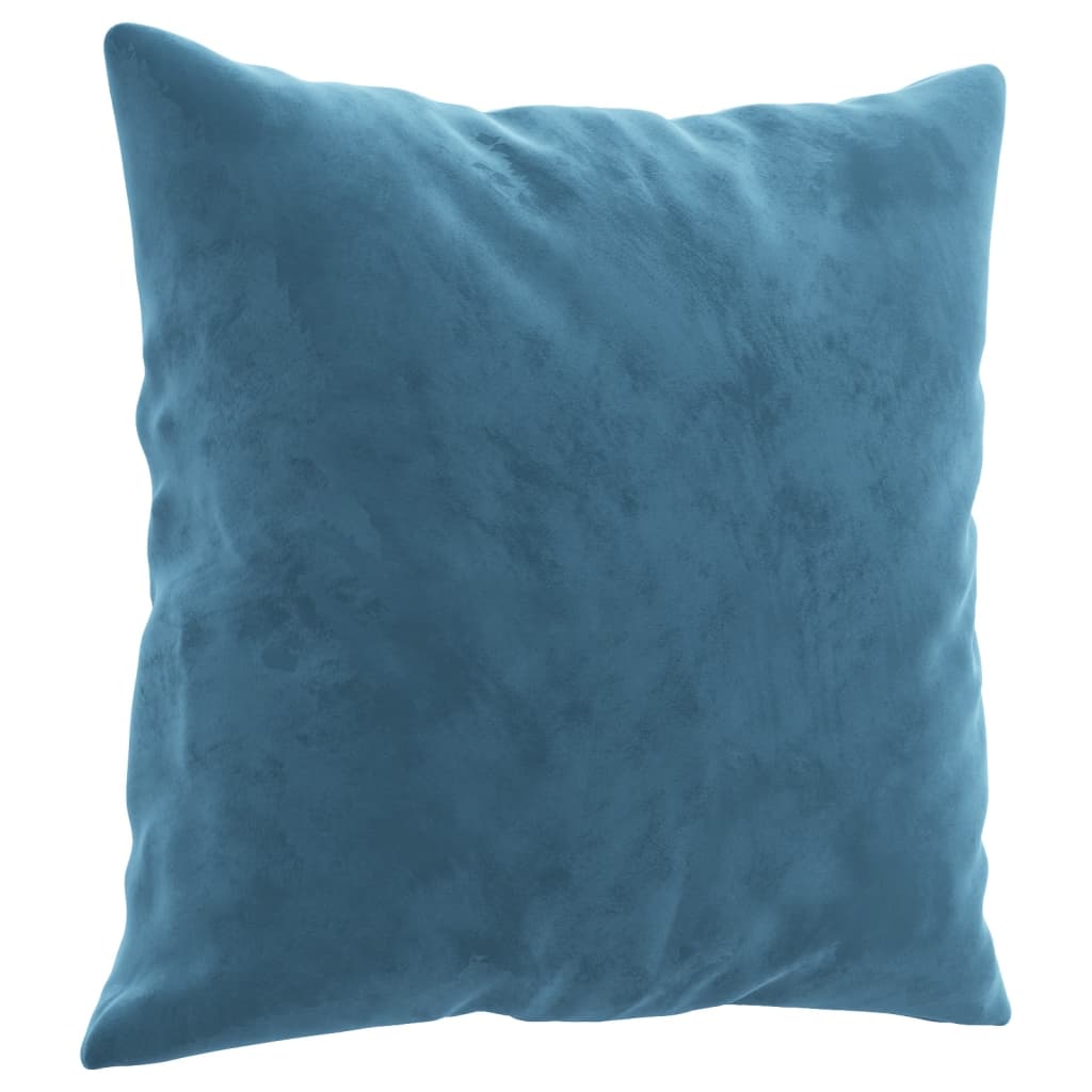Sofá 3 lugares c/ almofadas decorativas 180 cm veludo azul