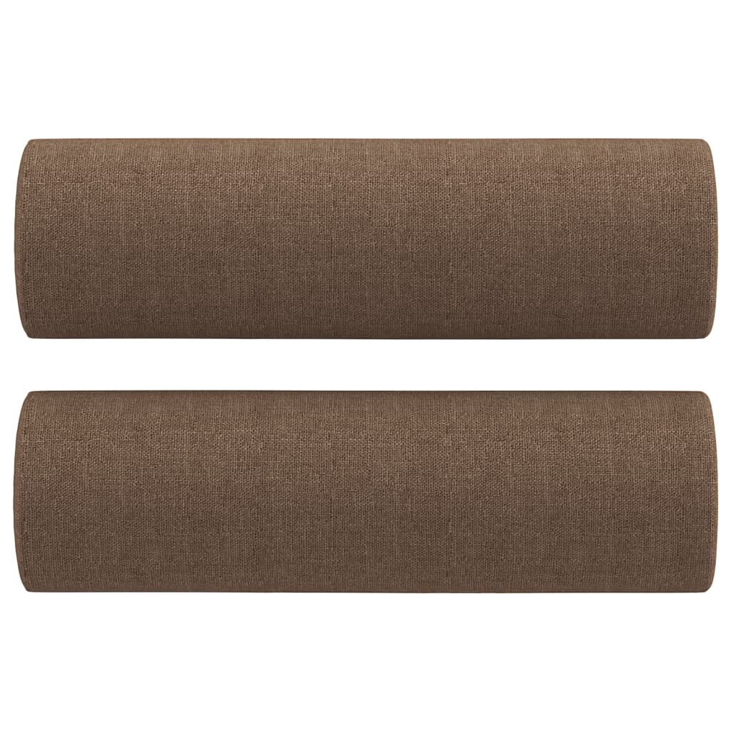 2 pcs conjunto de sofás com almofadas tecido castanho