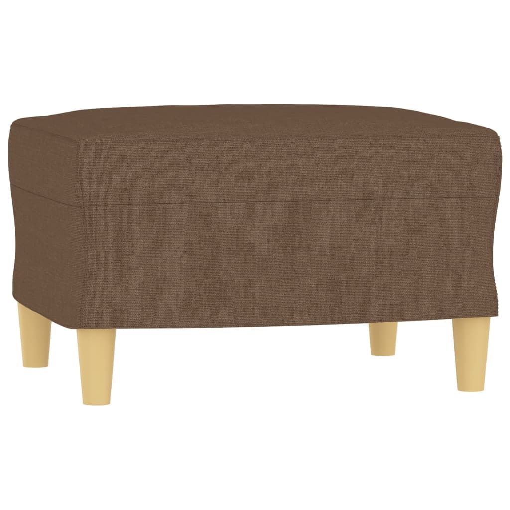 3 pcs conjunto de sofás com almofadas tecido castanho