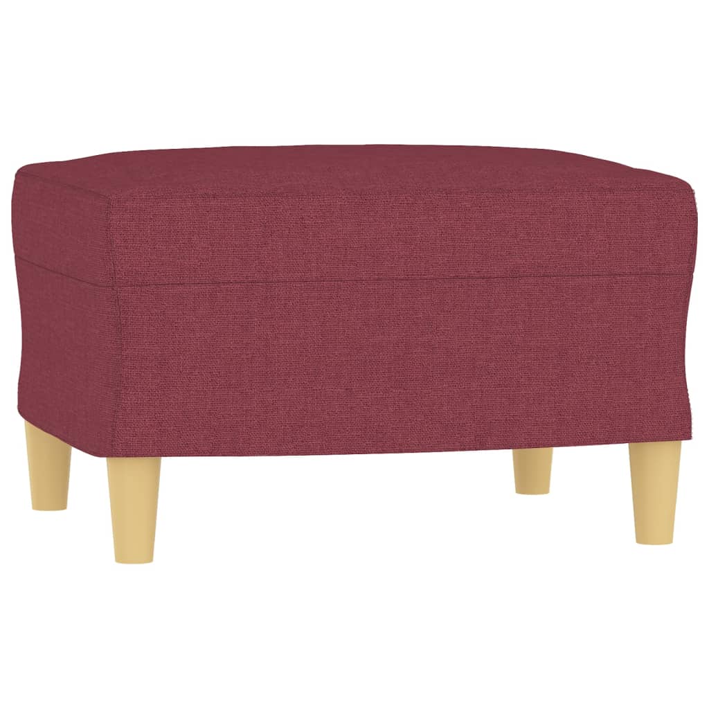 3 pcs conjunto de sofás com almofadas tecido vermelho-tinto