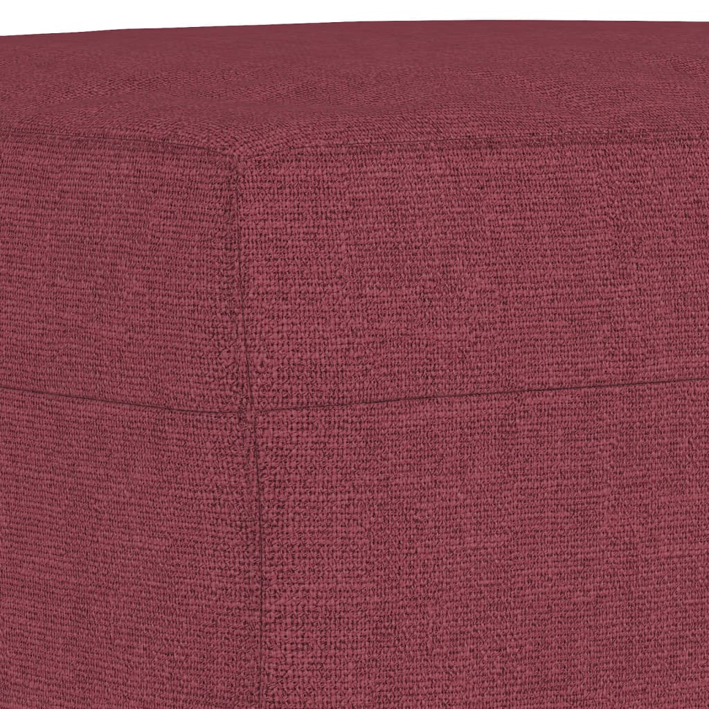 3 pcs conjunto de sofás com almofadas tecido vermelho-tinto