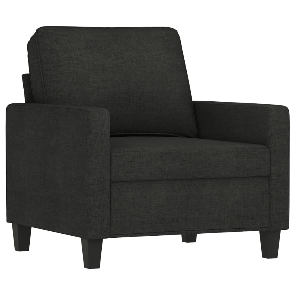 4 pcs conjunto de sofás com almofadões tecido preto
