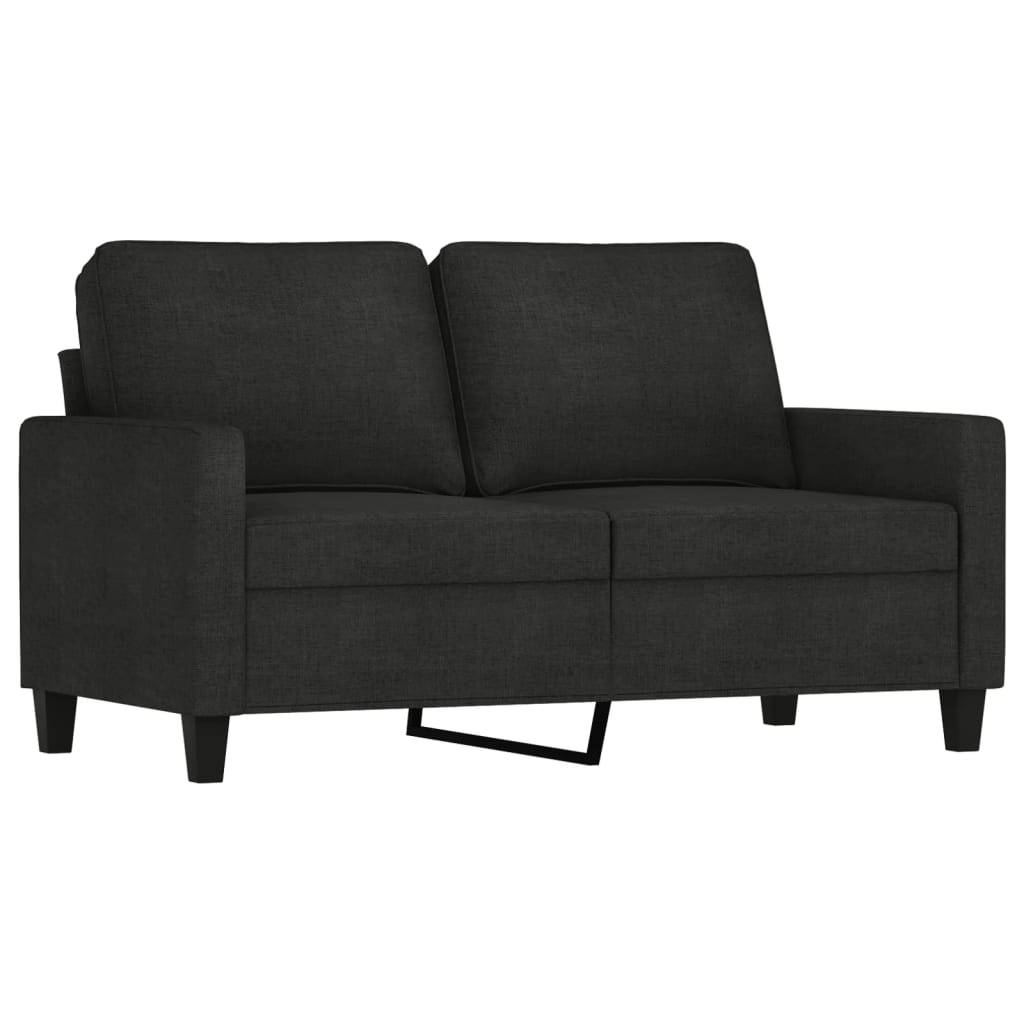 4 pcs conjunto de sofás com almofadões tecido preto