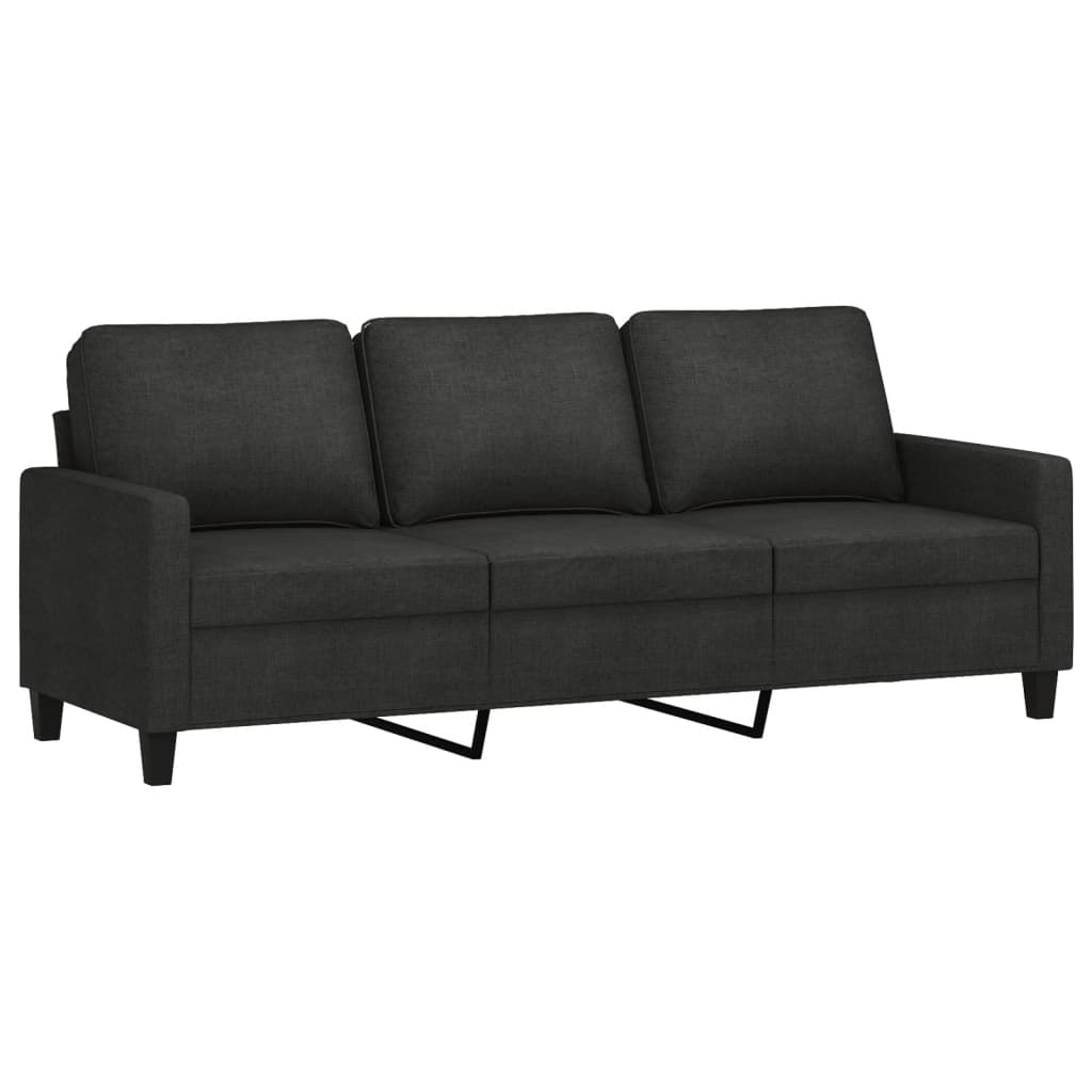 4 pcs conjunto de sofás com almofadões tecido preto