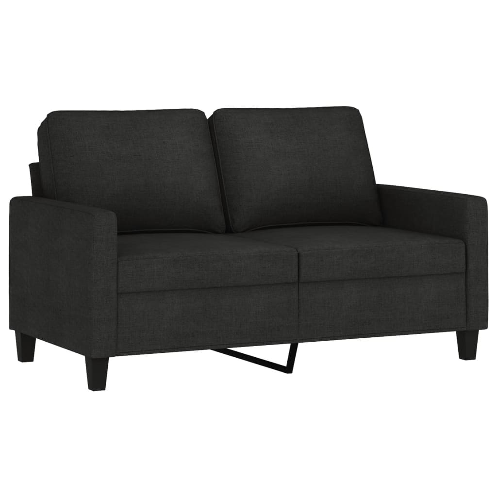 2 pcs conjunto de sofás com almofadões tecido preto
