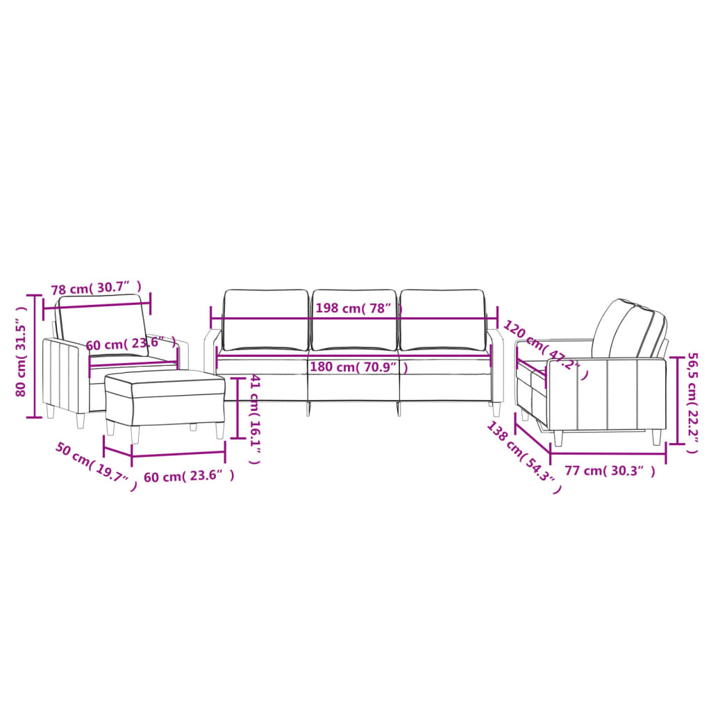 4 pcs conjunto de sofás com almofadões veludo verde-escuro