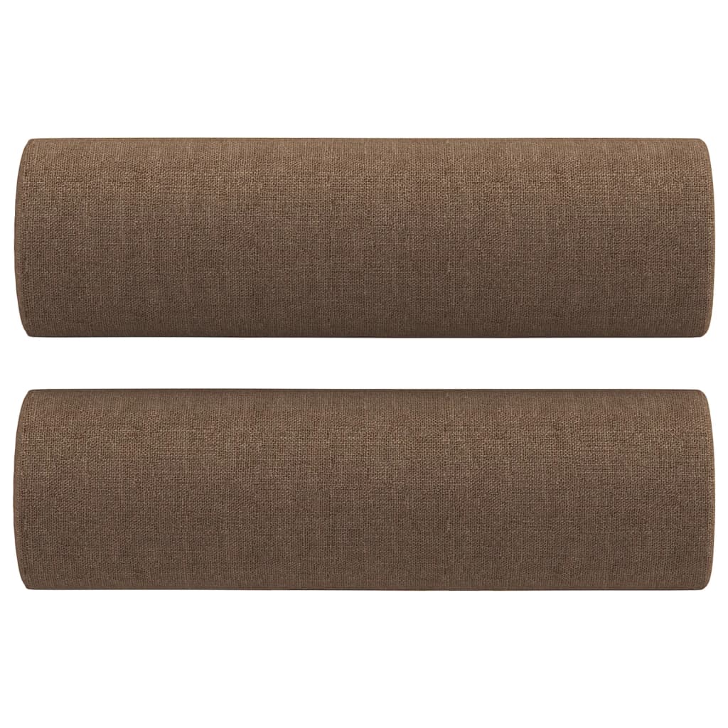 2 pcs conjunto de sofás com almofadas tecido castanho