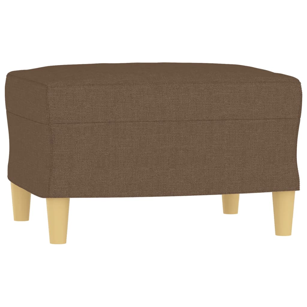 3 pcs conjunto de sofás com almofadas tecido castanho