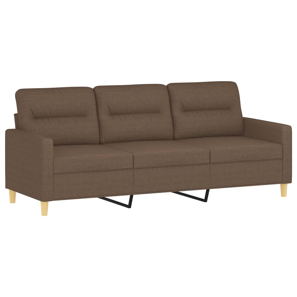 2 pcs conjunto de sofás com almofadas tecido castanho