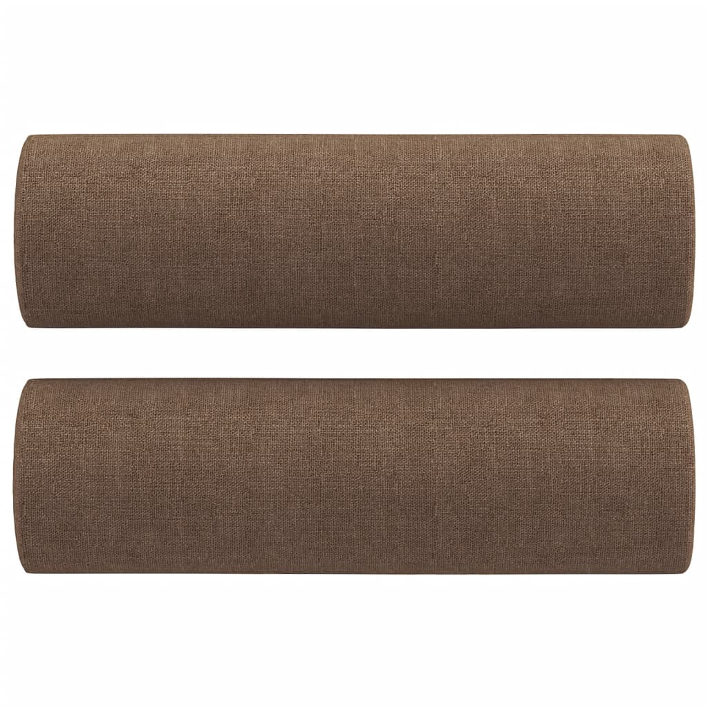 2 pcs conjunto de sofás com almofadas tecido castanho