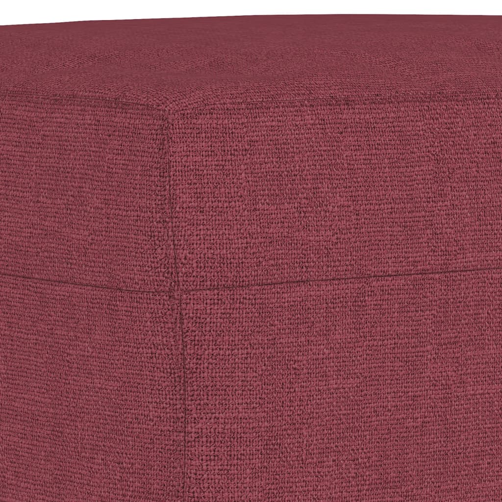 3 pcs conjunto de sofás com almofadas tecido vermelho-tinto