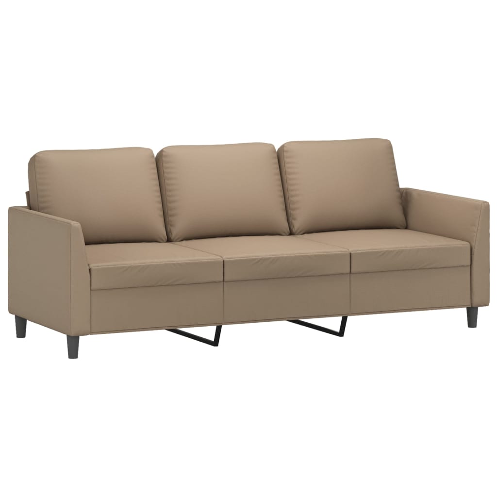 4 pcs conjunto sofás c/ almofadões couro artif. cor cappuccino