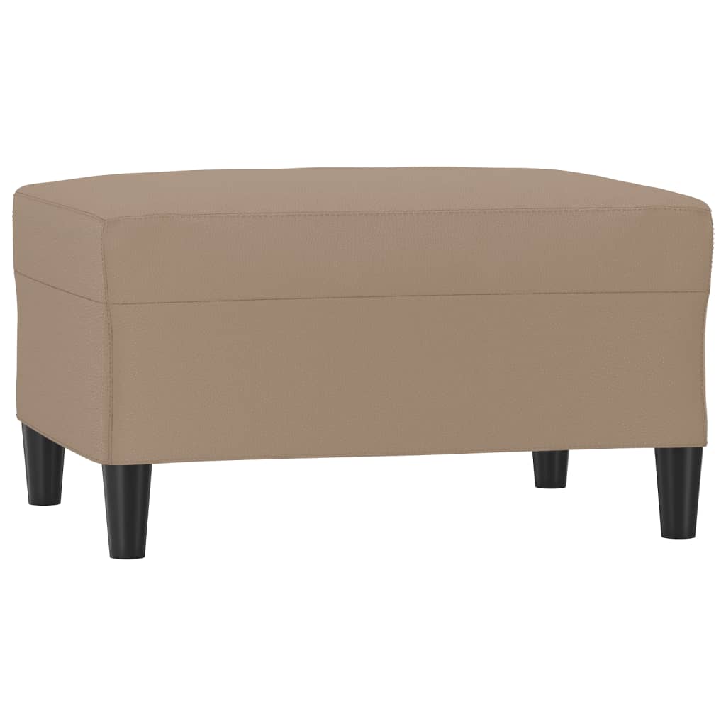 4 pcs conjunto sofás c/ almofadões couro artif. cor cappuccino