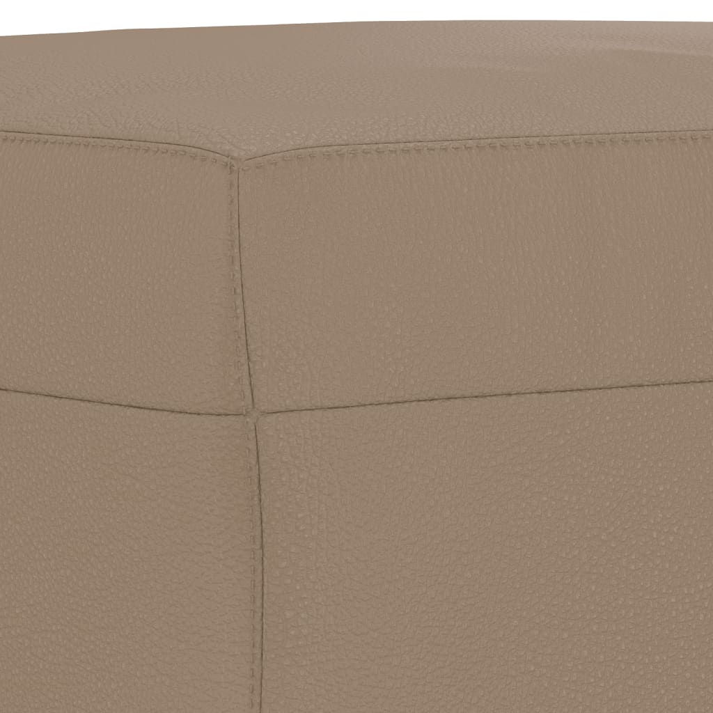 3 pcs conjunto sofás c/ almofadões couro artificial cappuccino