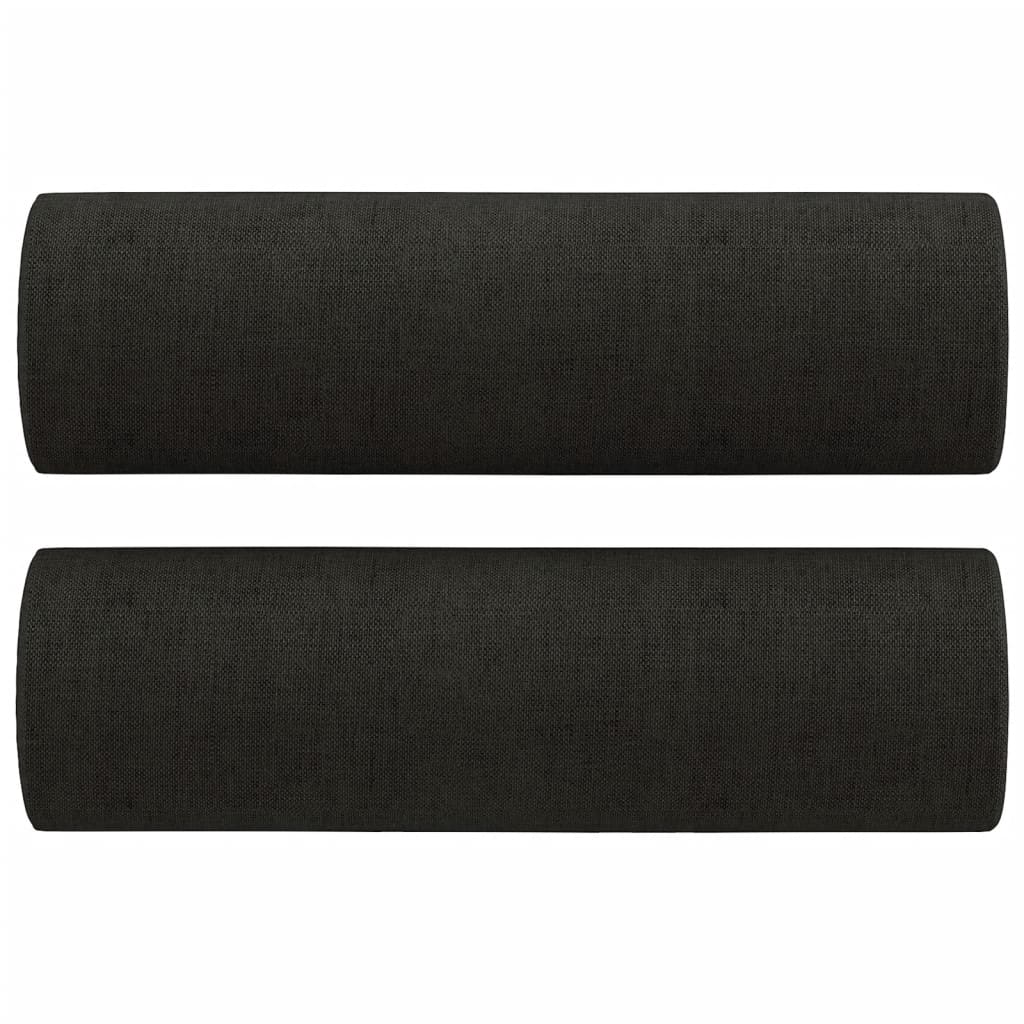 4 pcs conjunto de sofás com almofadas tecido preto