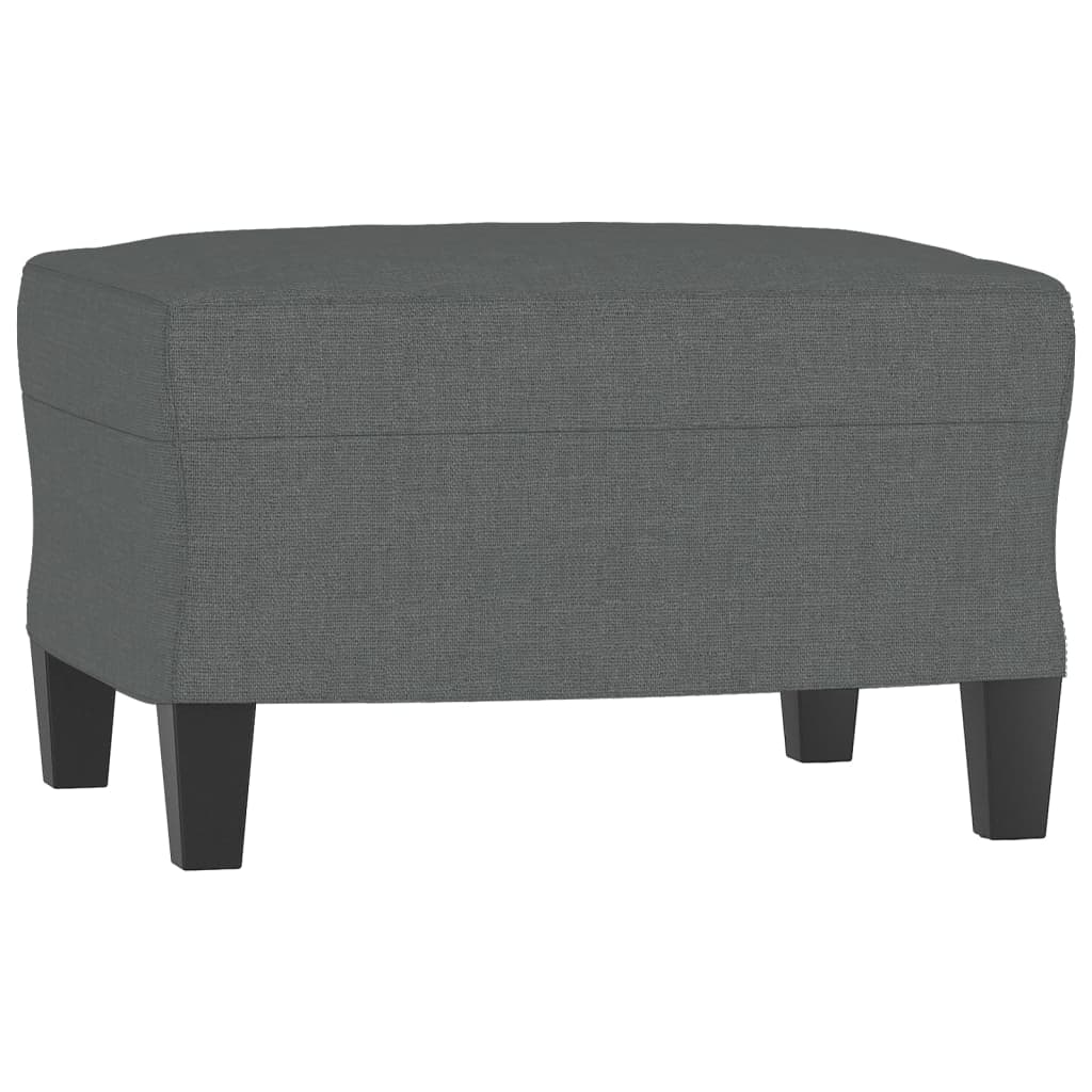 3 pcs conjunto de sofás com almofadas tecido cinzento-escuro