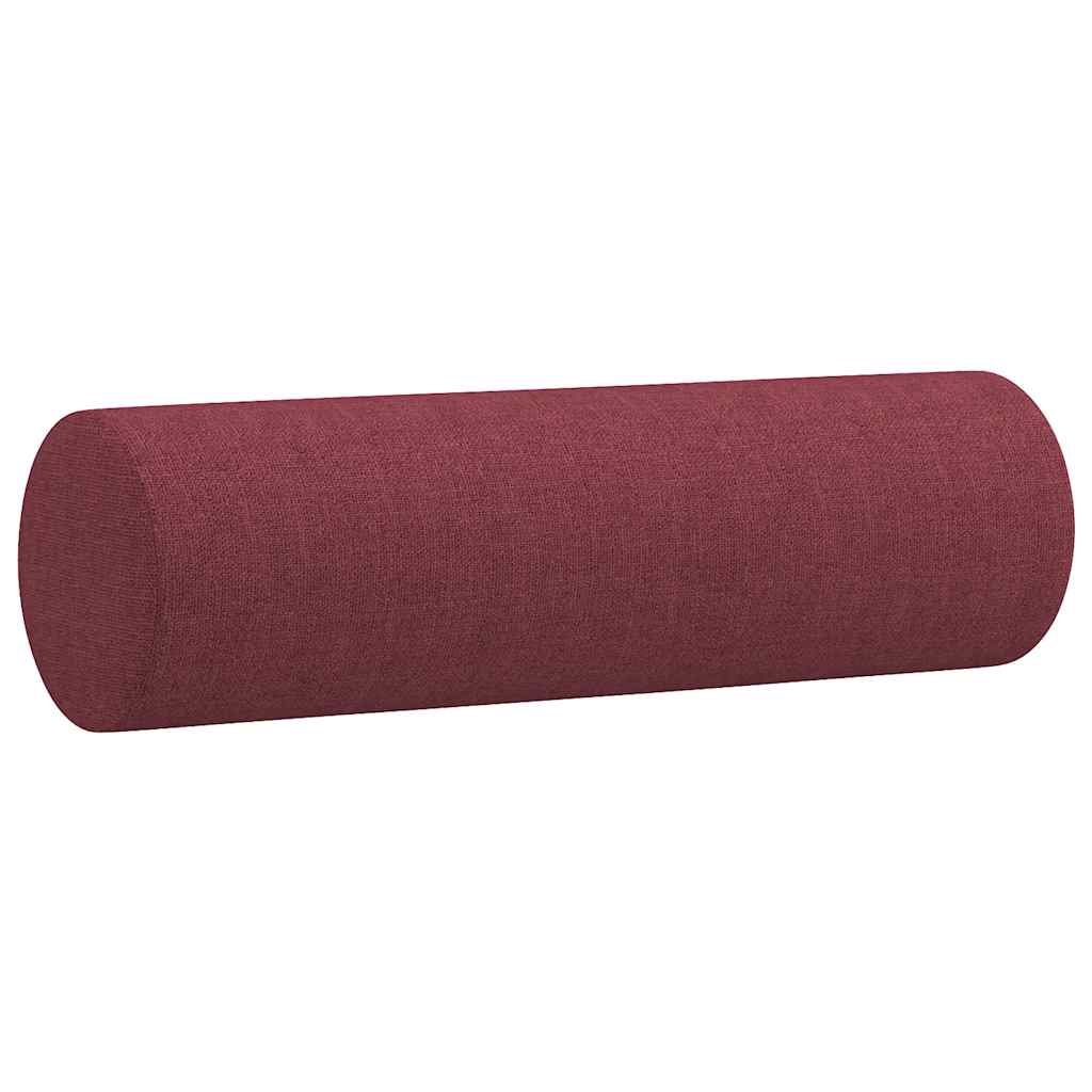 3 pcs conjunto de sofás com almofadas tecido vermelho-tinto