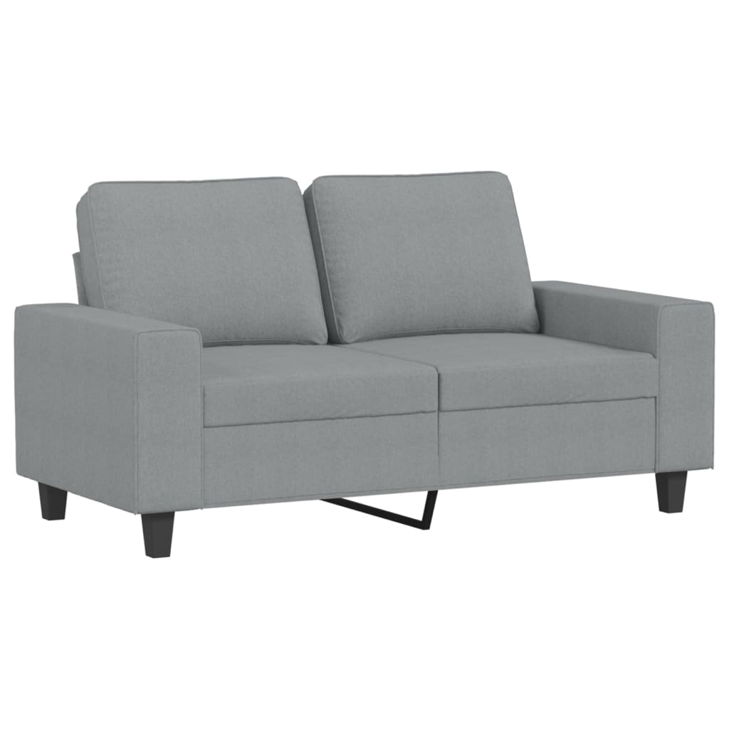 2 pcs conjunto de sofás tecido cinzento-claro