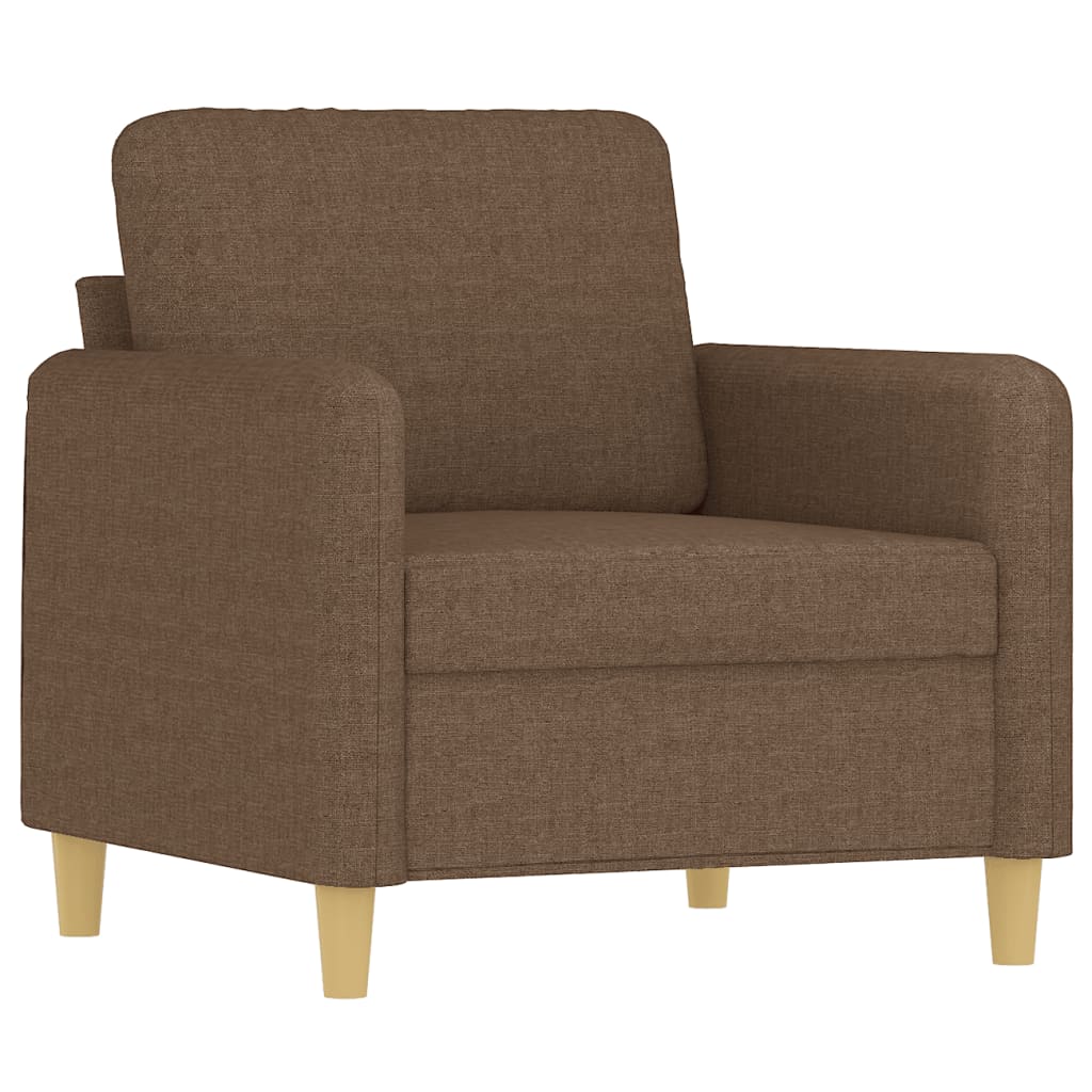 4 pcs conjunto de sofás com almofadões tecido castanho