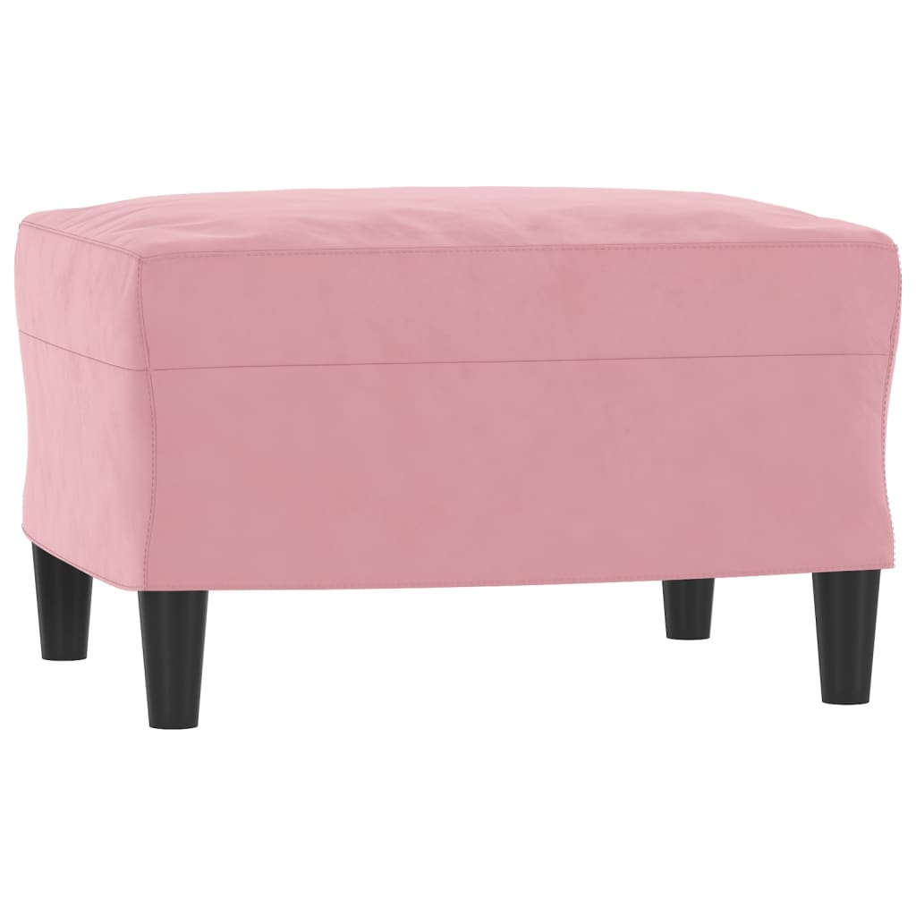 3 pcs conjunto de sofás com almofadões veludo rosa
