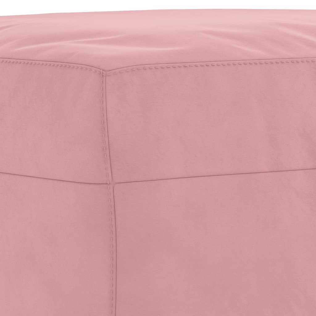 3 pcs conjunto de sofás com almofadões veludo rosa