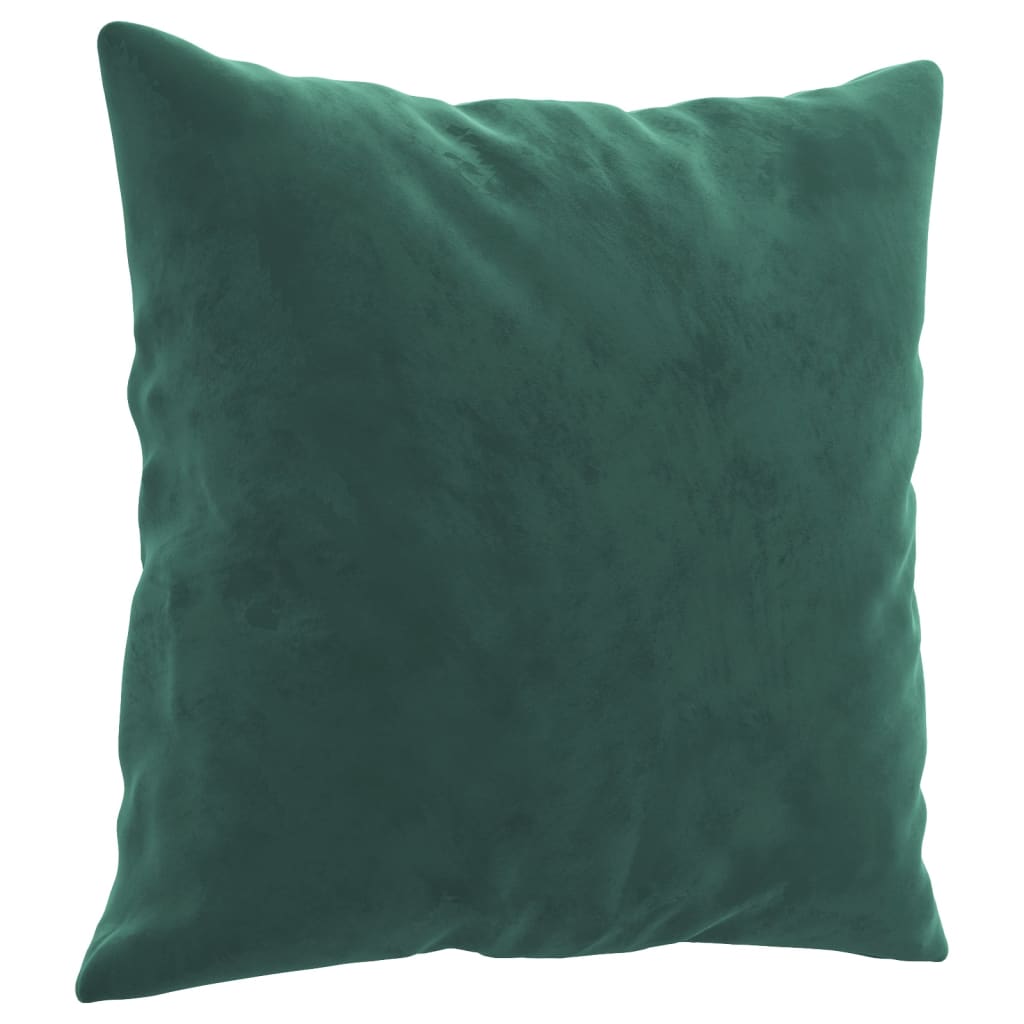 2 pcs conjunto de sofás com almofadas veludo verde-escuro