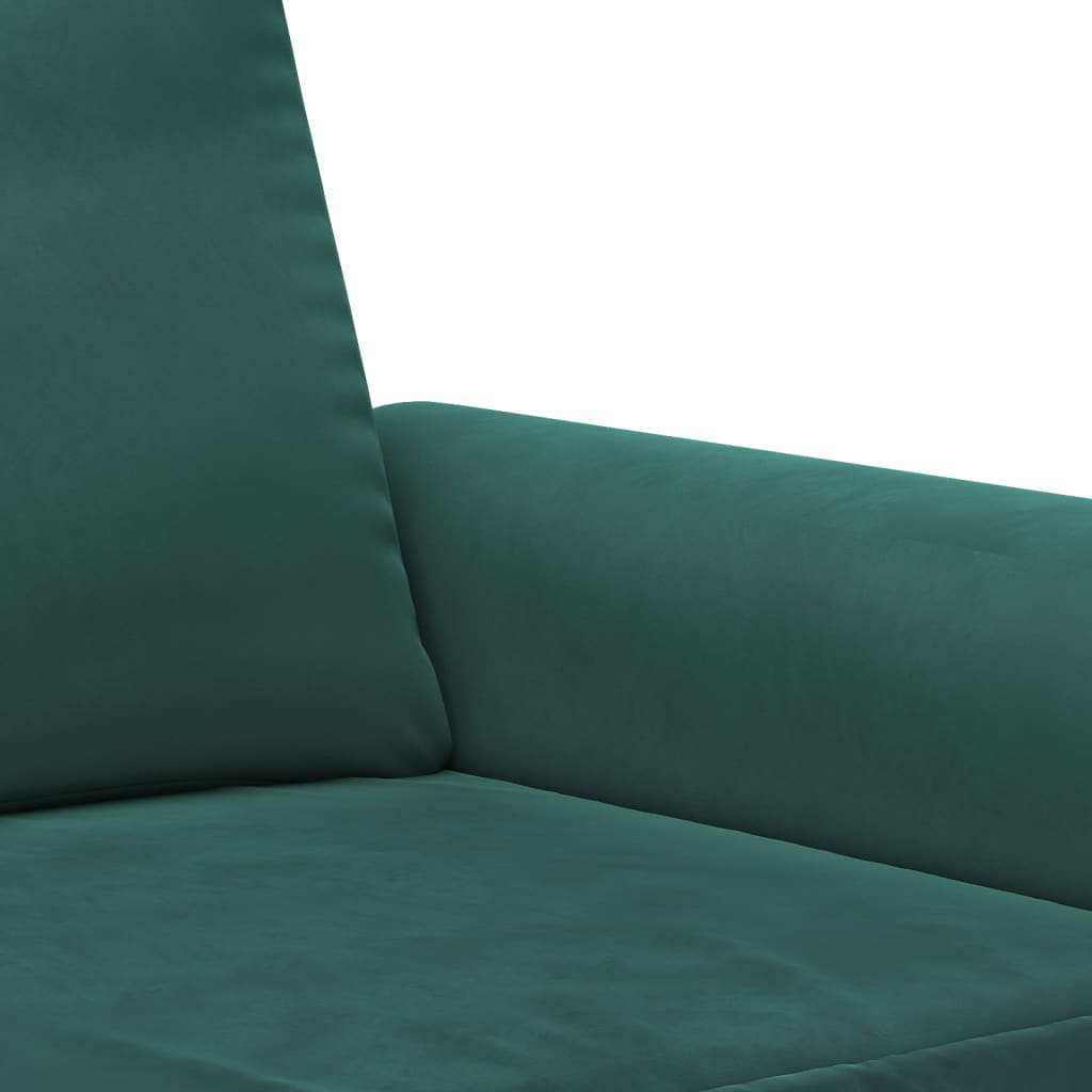 2 pcs conjunto de sofás com almofadas veludo verde-escuro