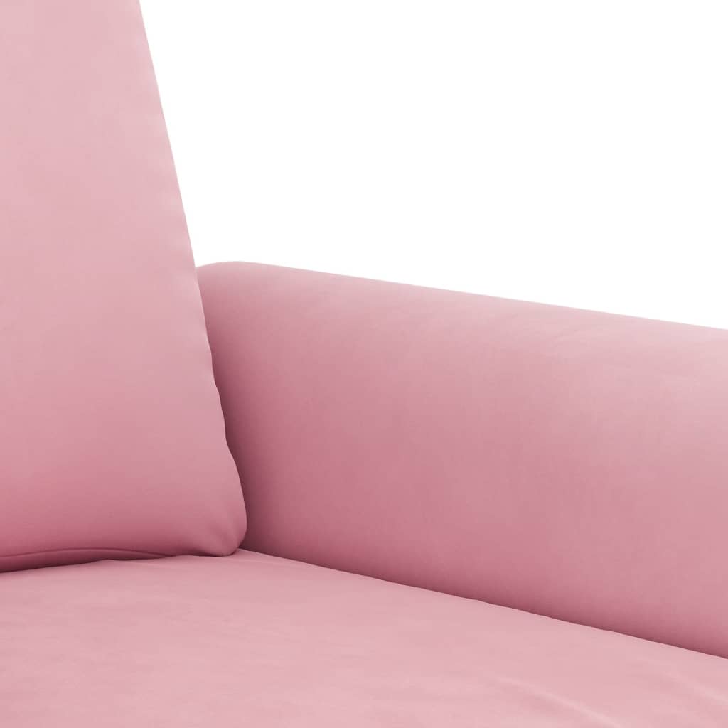 2 pcs conjunto de sofás com almofadões veludo rosa