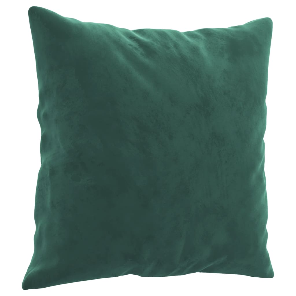 2 pcs conjunto de sofás com almofadas veludo verde-escuro
