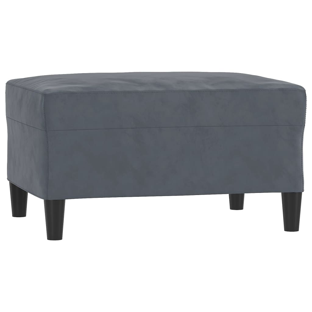3 pcs conjunto de sofás com almofadas veludo cinzento-escuro