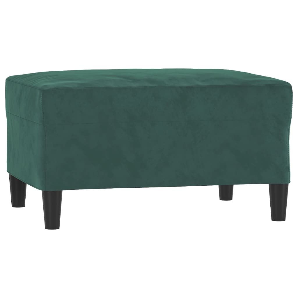 3 pcs conjunto de sofás com almofadas veludo verde-escuro