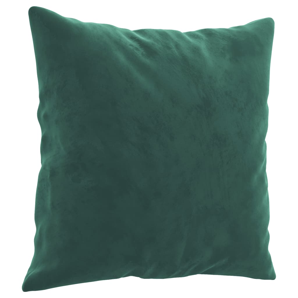 3 pcs conjunto de sofás com almofadas veludo verde-escuro