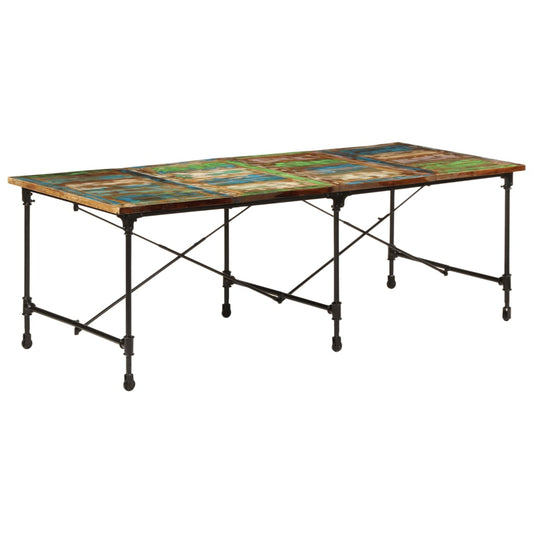 Mesa de jantar 220x90x77 cm madeira recuperada maciça