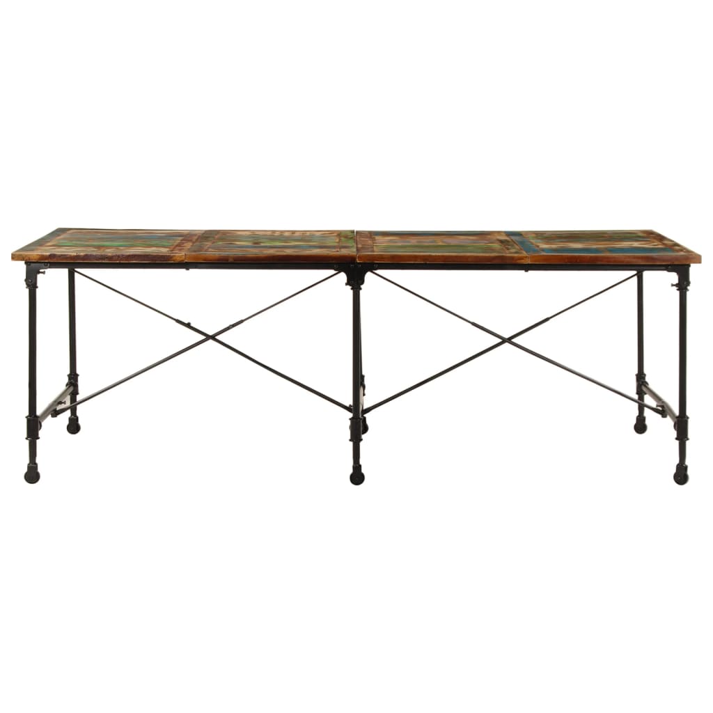 Mesa de jantar 220x90x77 cm madeira recuperada maciça