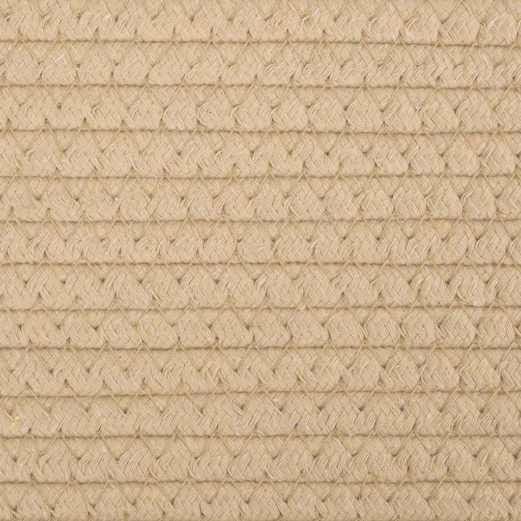Cesto de arrumação Ø40x25 cm algodão bege e branco