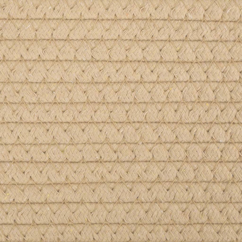 Cesto de arrumação Ø40x35 cm algodão bege e branco
