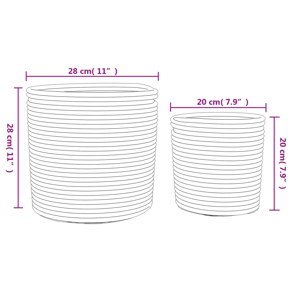 Cestos de arrumação 2 pcs algodão branco e preto