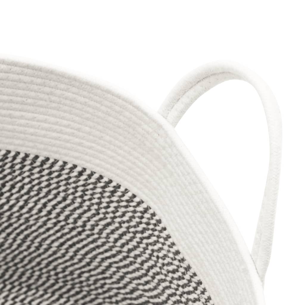 Cesto de arrumação Ø38x46 cm algodão cinzento e branco