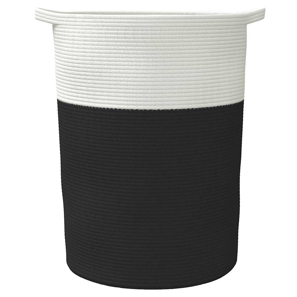 Cesto de arrumação Ø49x65 cm algodão preto e branco