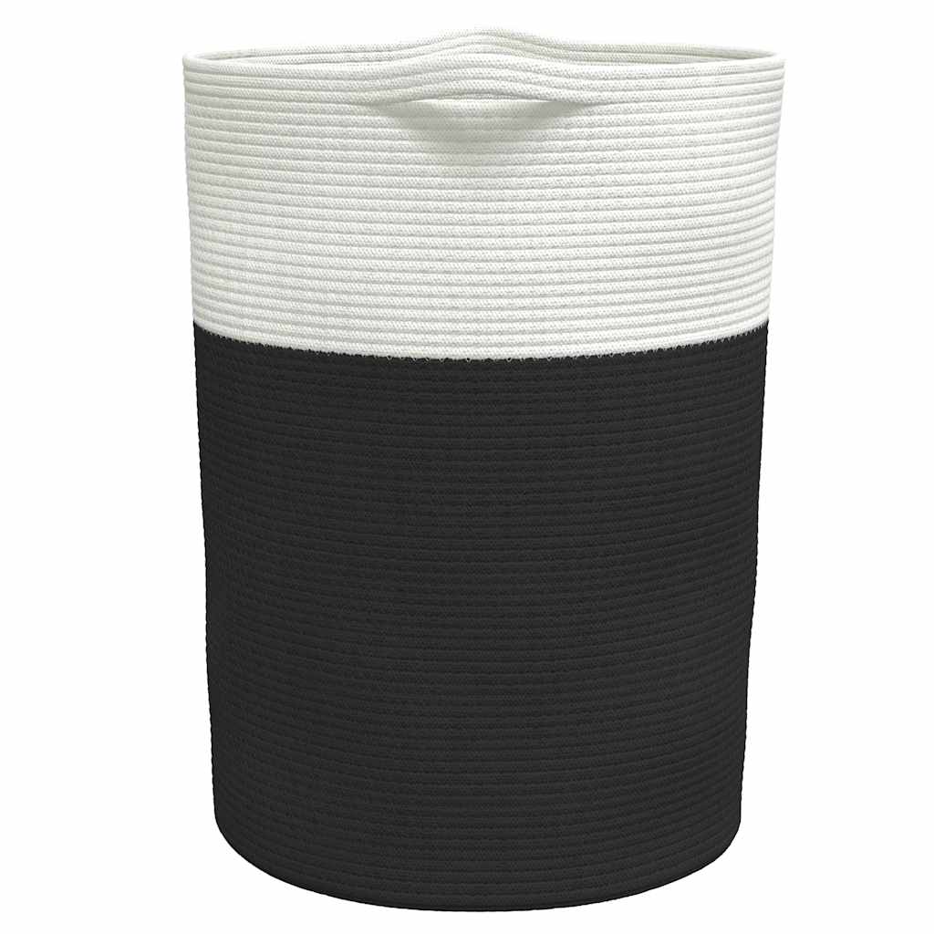Cesto de arrumação Ø49x65 cm algodão preto e branco