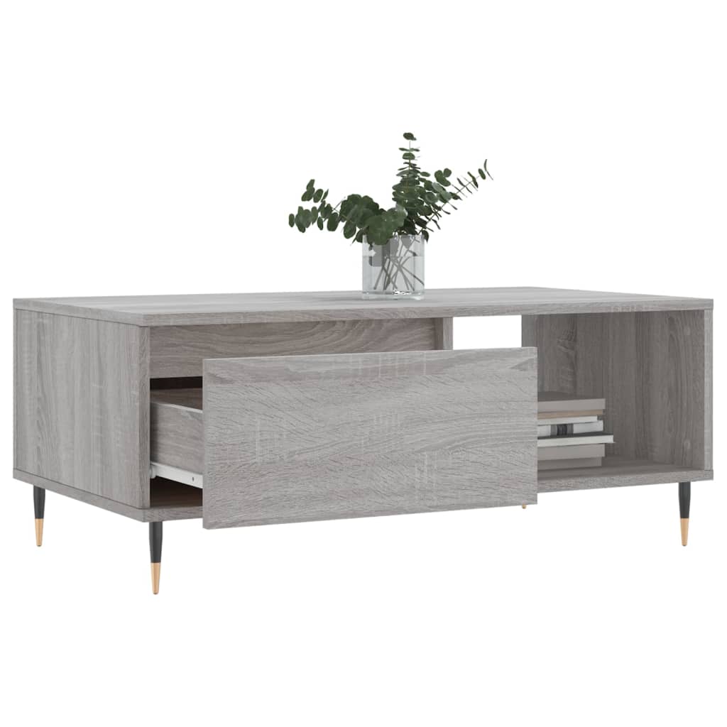 Mesa de centro 90x50x36,5 cm derivados madeira cinzento sonoma