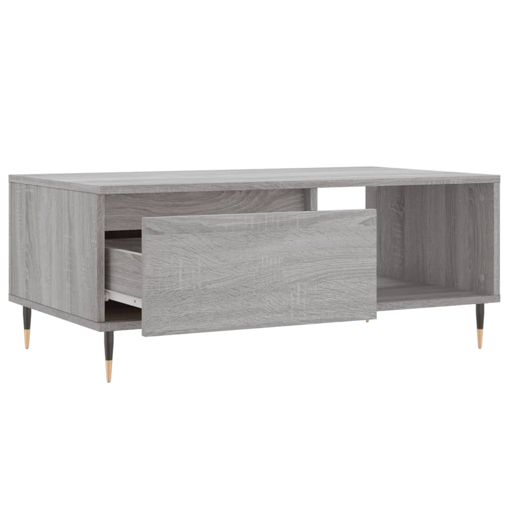 Mesa de centro 90x50x36,5 cm derivados madeira cinzento sonoma