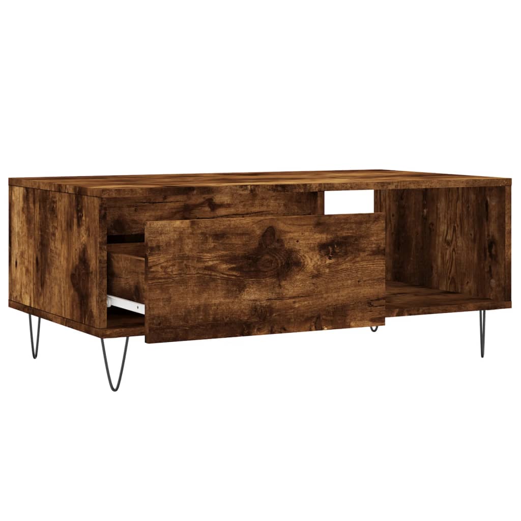 Mesa de centro 90x50x36,5 cm derivados madeira carvalho fumado
